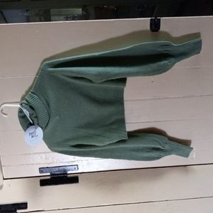 Princess polly Zahara cropped turtleneck sweater green new size 0